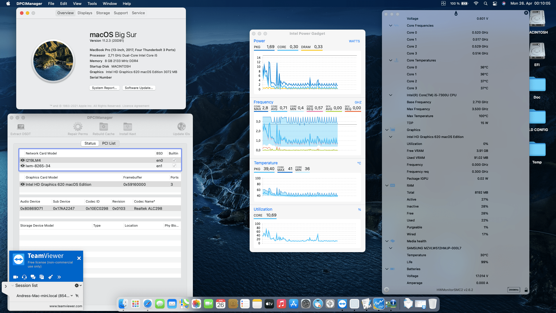 Success Hackintosh macOS Big Sur 11.2.3 Build 20D91 in Lenovo Thinkpad T570